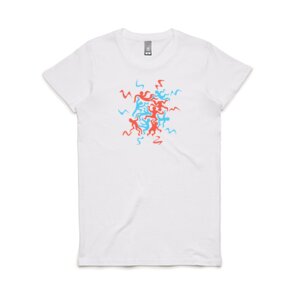 Womens Dance Tee - Orange and Blue Thumbnail